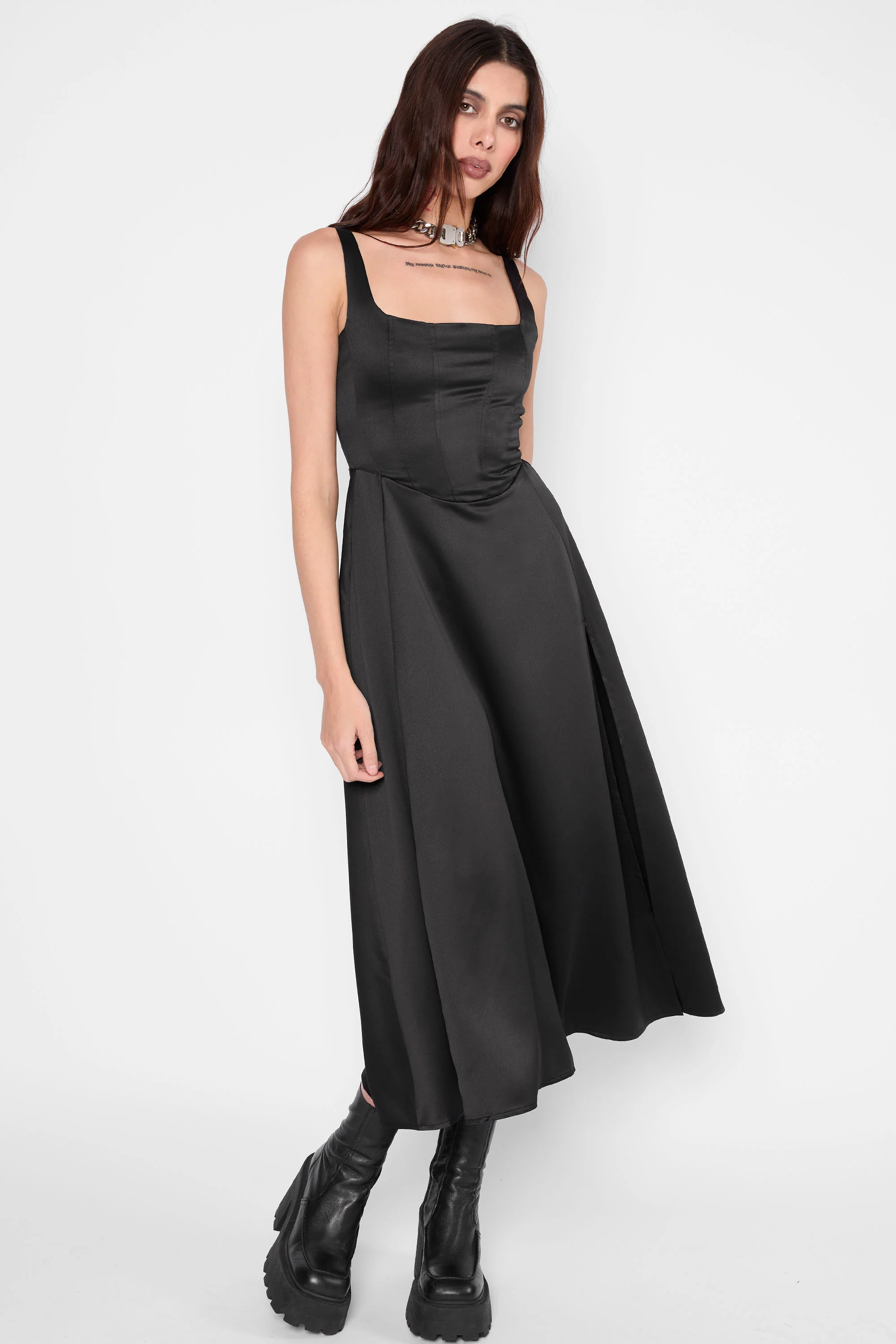 Alyx Satin Corset Midi Dress - Image 3
