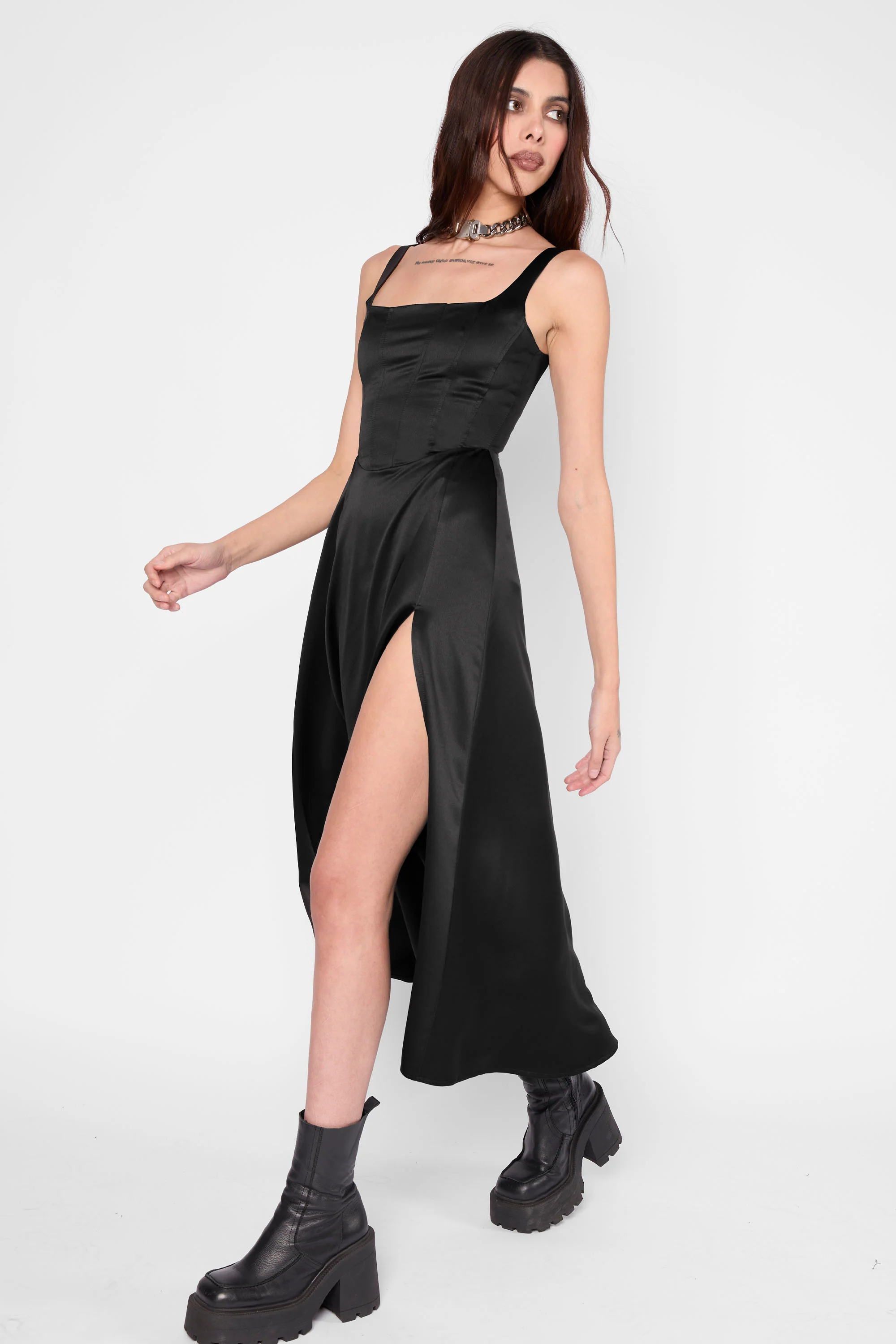 Alyx Satin Corset Midi Dress - Image 4