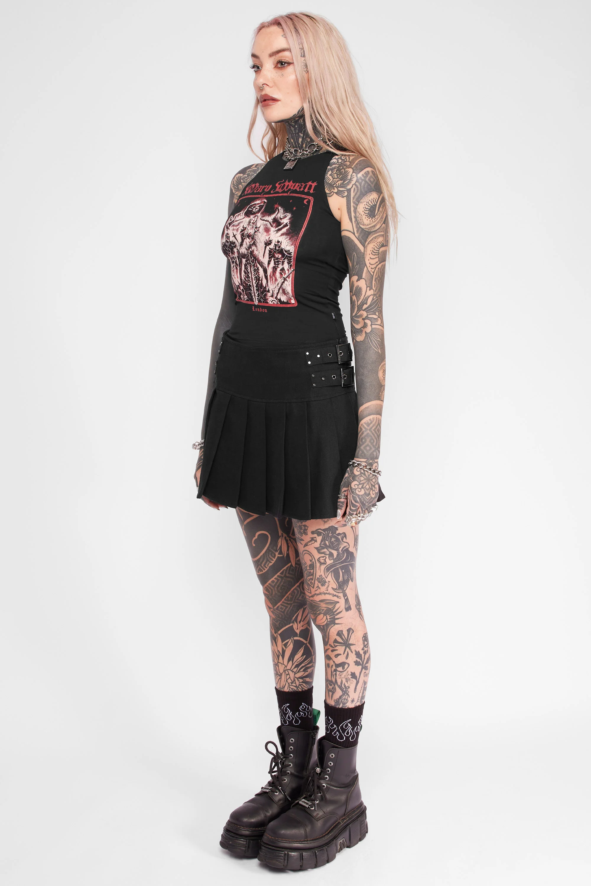 Daria Pleated Mini Skort - Image 4