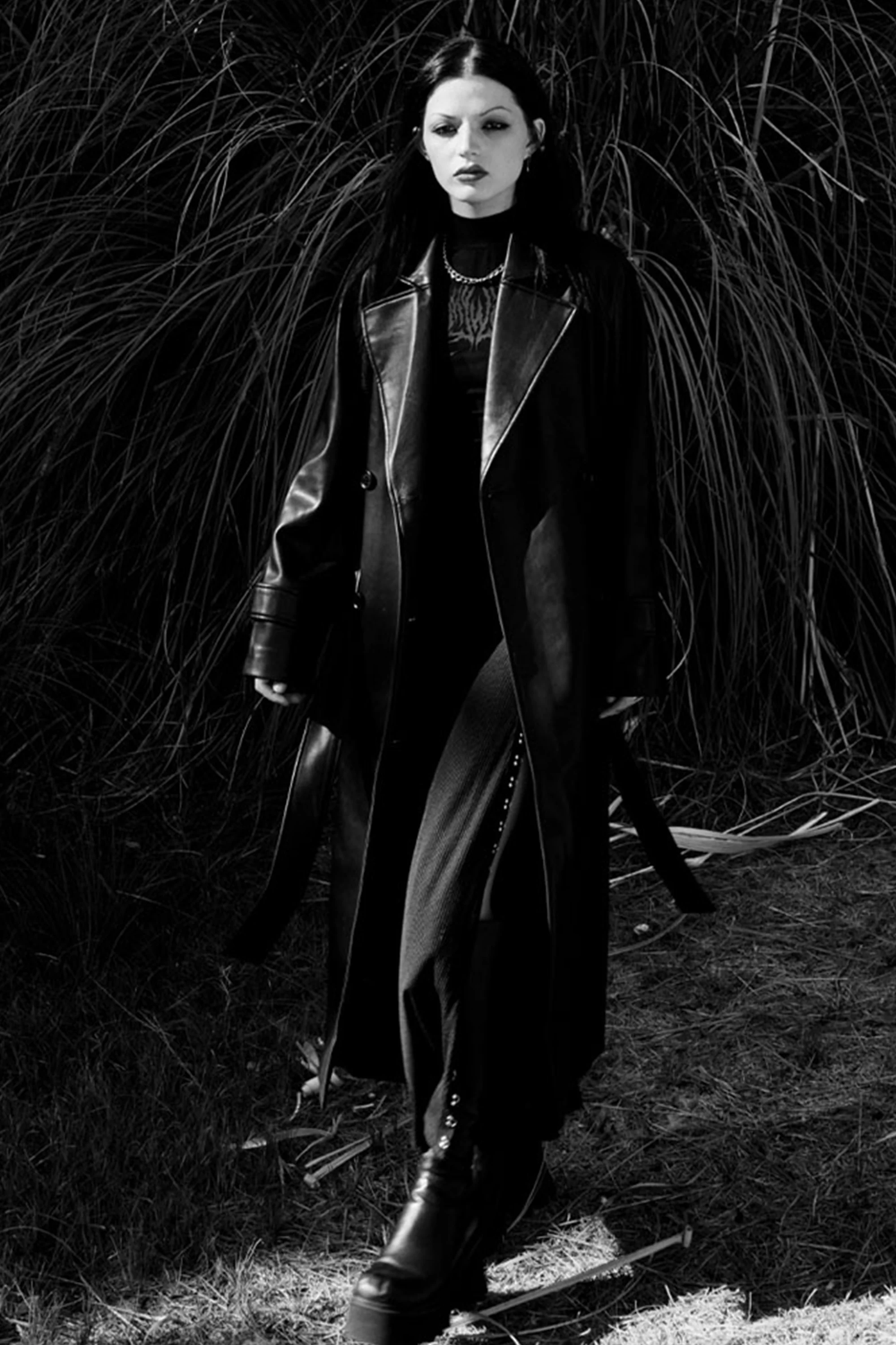 Mara Faux Leather Trench Coat - Image 8