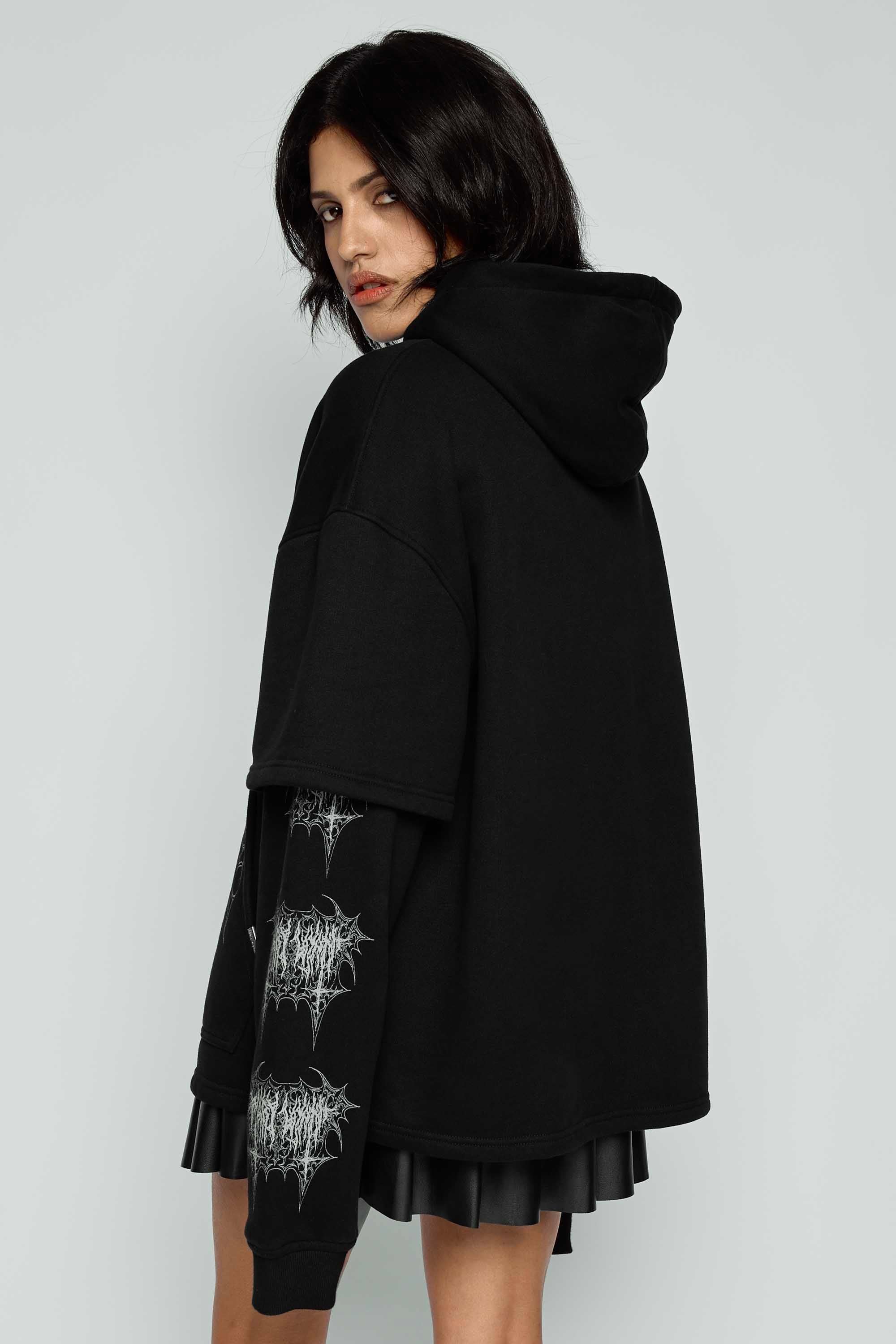 Midnight Oversized Layered Pullover Hoodie - Image 4