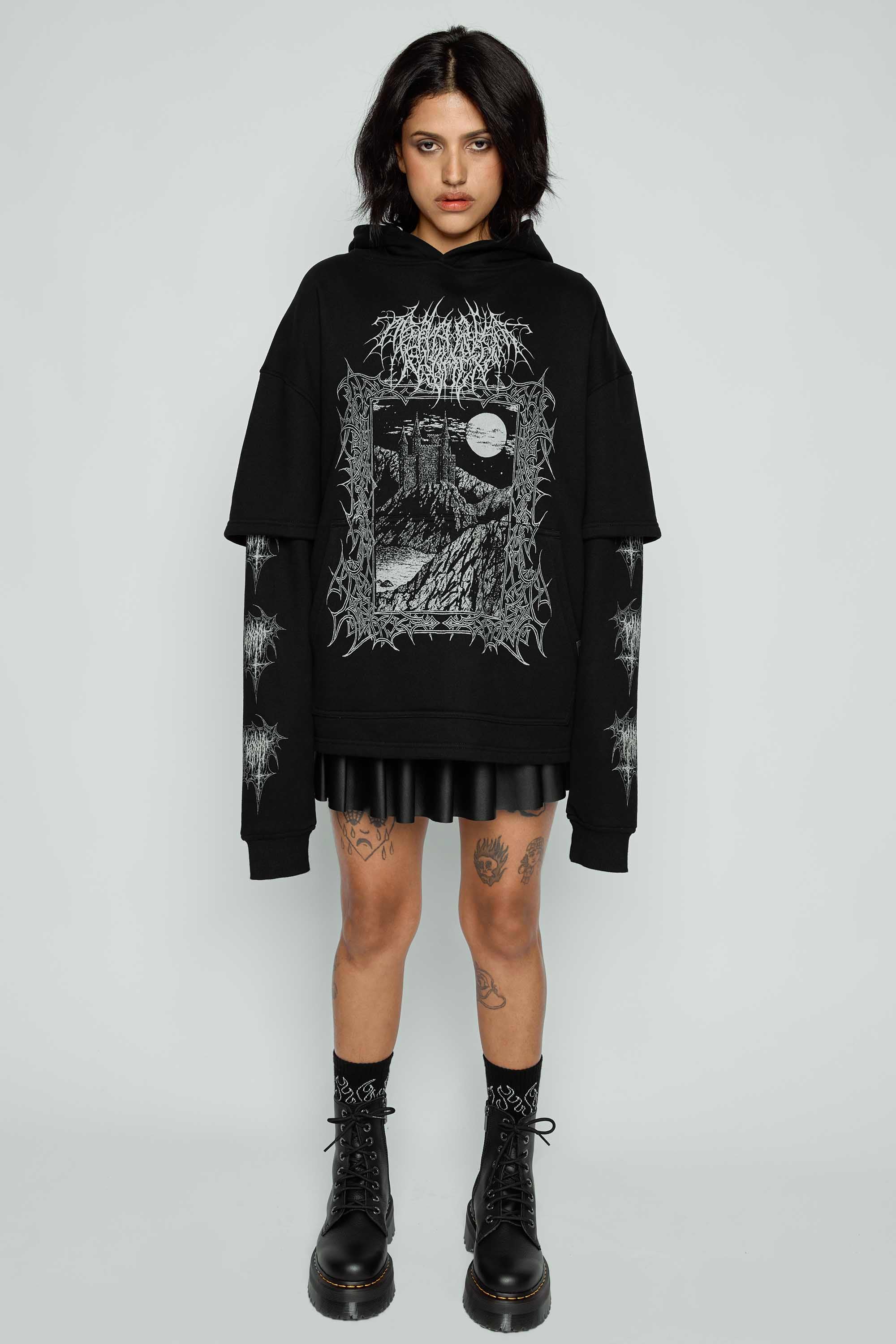 Midnight Oversized Layered Pullover Hoodie - Image 6
