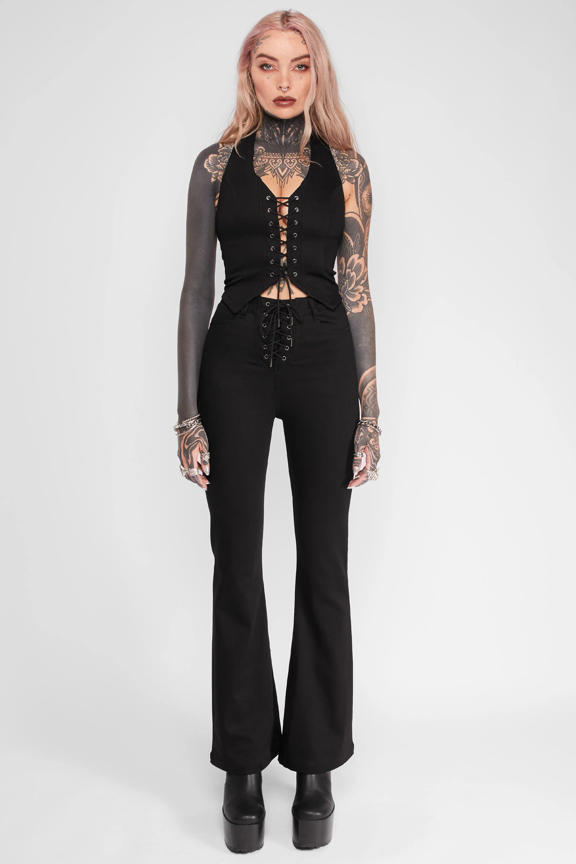 Sienna Lace-Up Flares - Image 3