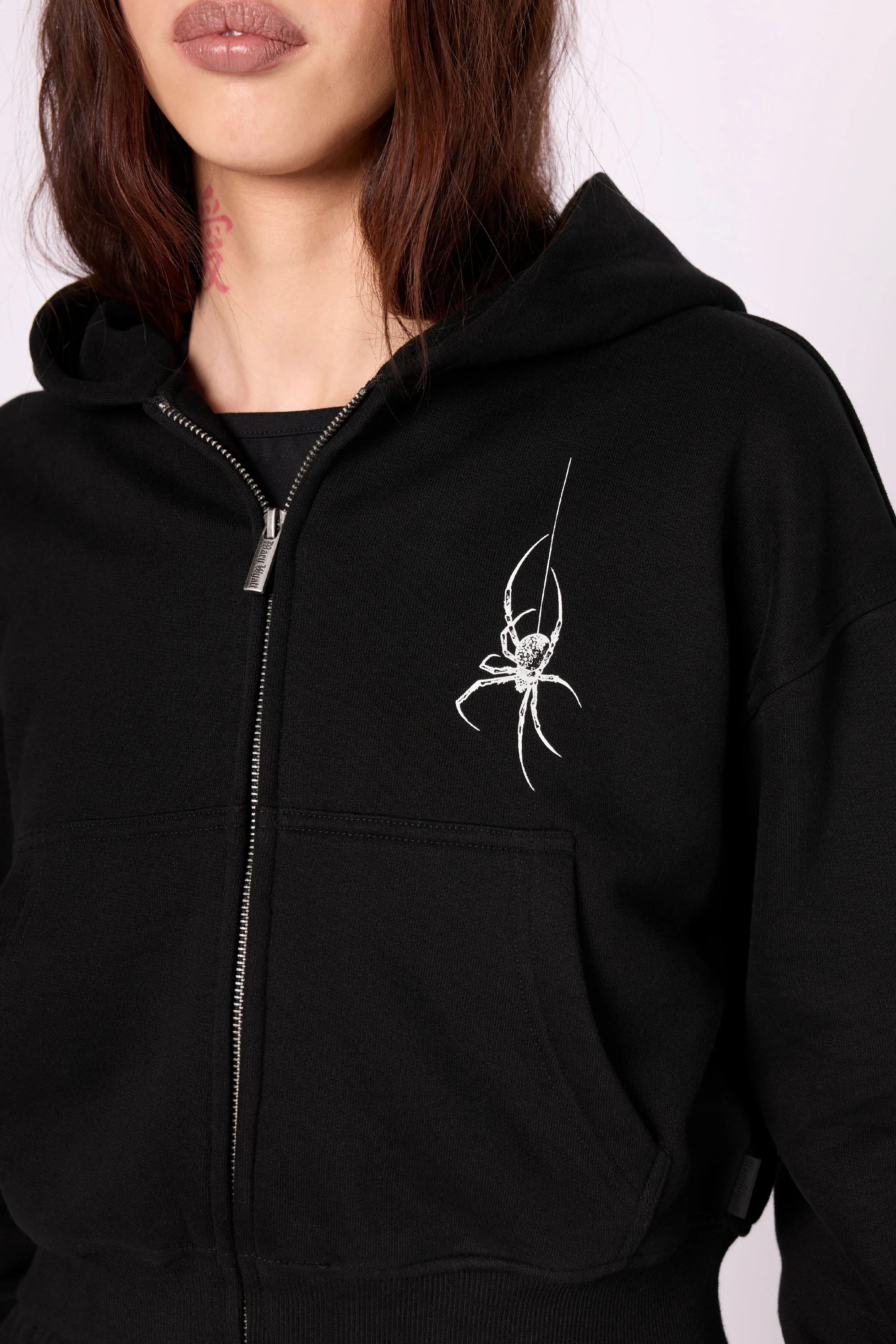 Spinnerette Cropped Zip Hoodie - Image 3