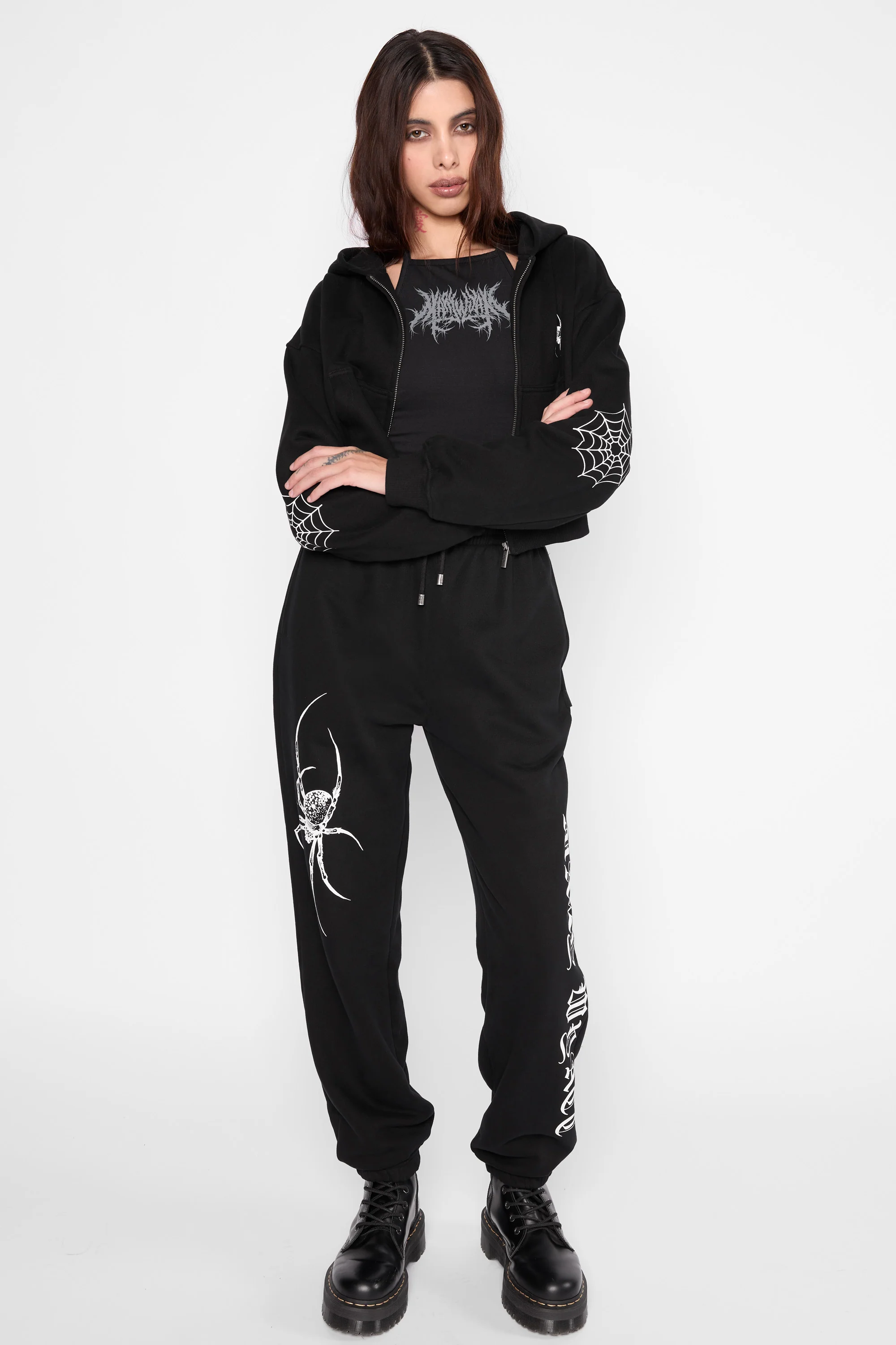 Spinnerette Cropped Zip Hoodie - Image 4