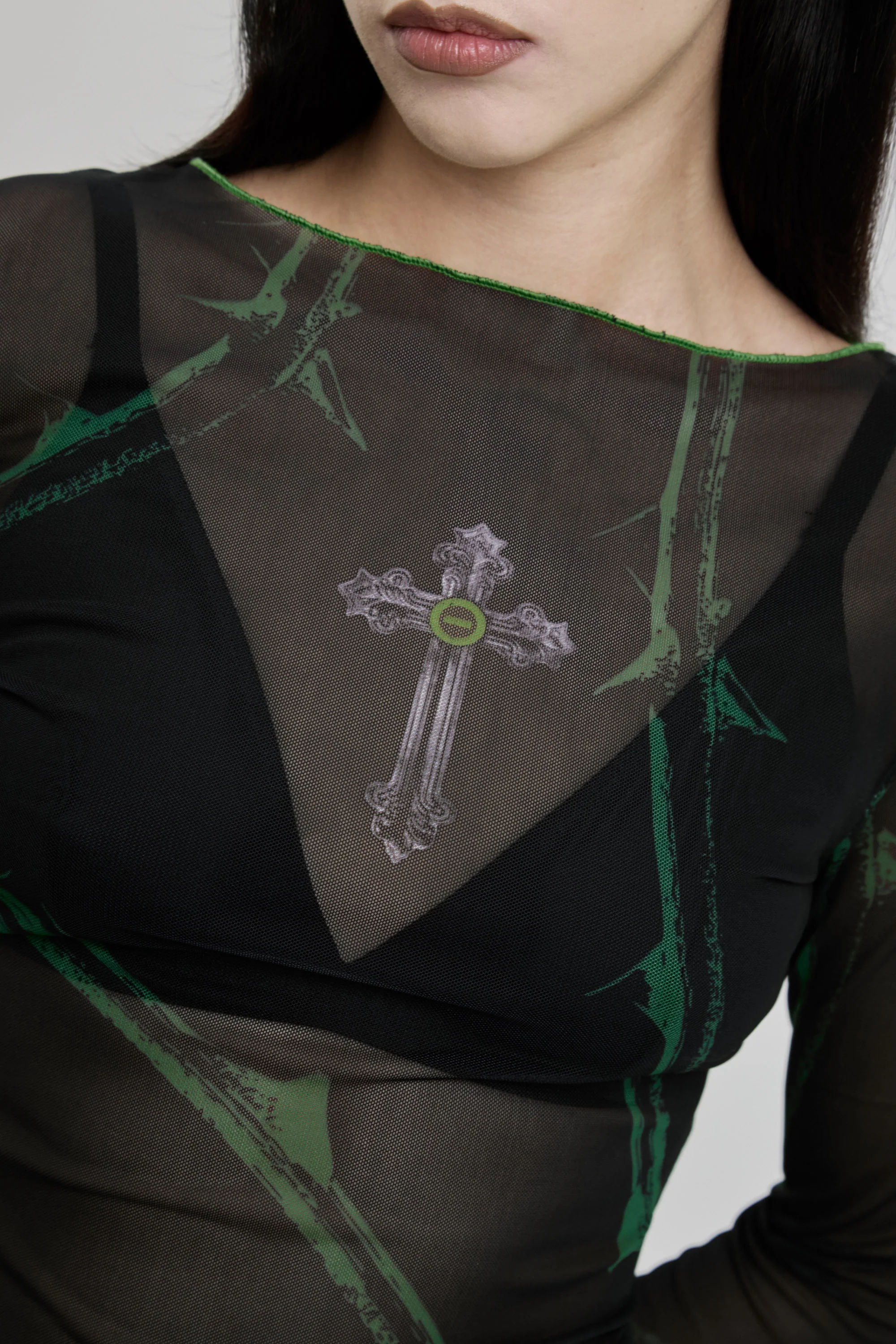 Wolf Moon Long Sleeve Mesh Top - Image 3